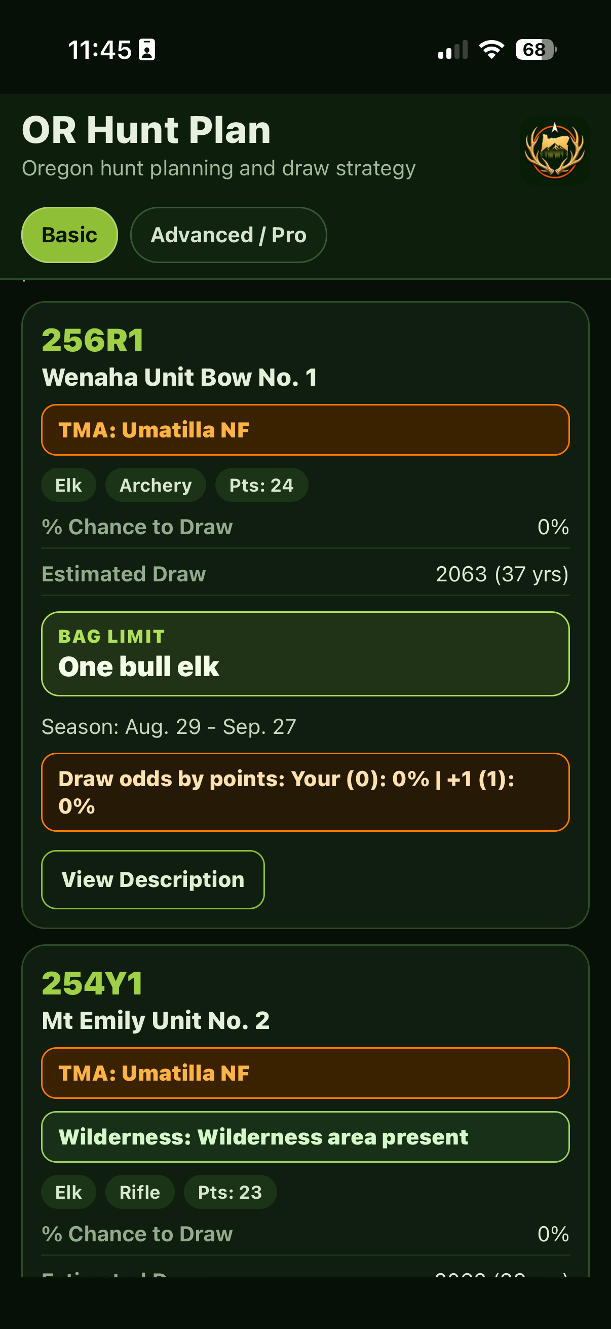 Oregon Hunt Plan screenshot