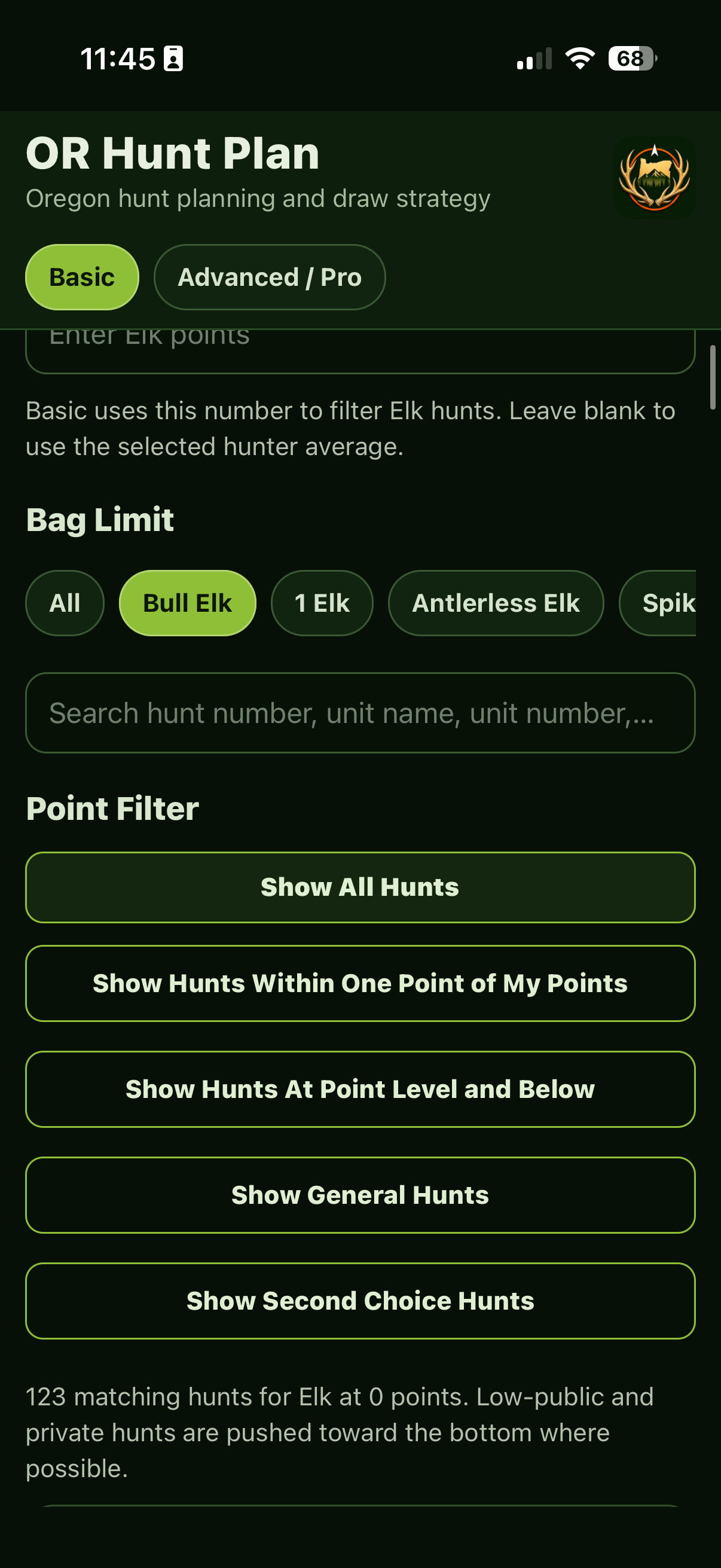 Oregon Hunt Plan screenshot